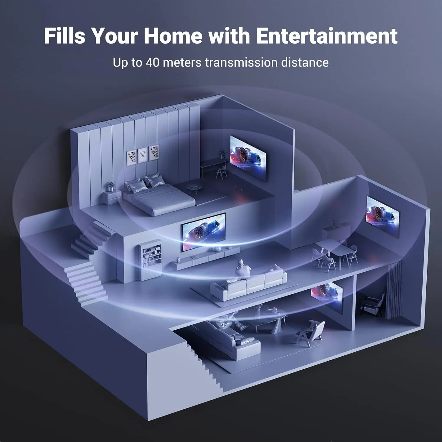 UGREEN 1x4 HDMI Splitter 4K@60Hz HDMI 2.0 Splitter 1 In 4 Out 18Gbps Bandwidth UHD Full HD 3D TV Monitor Projector Quad 90514 - Image 3