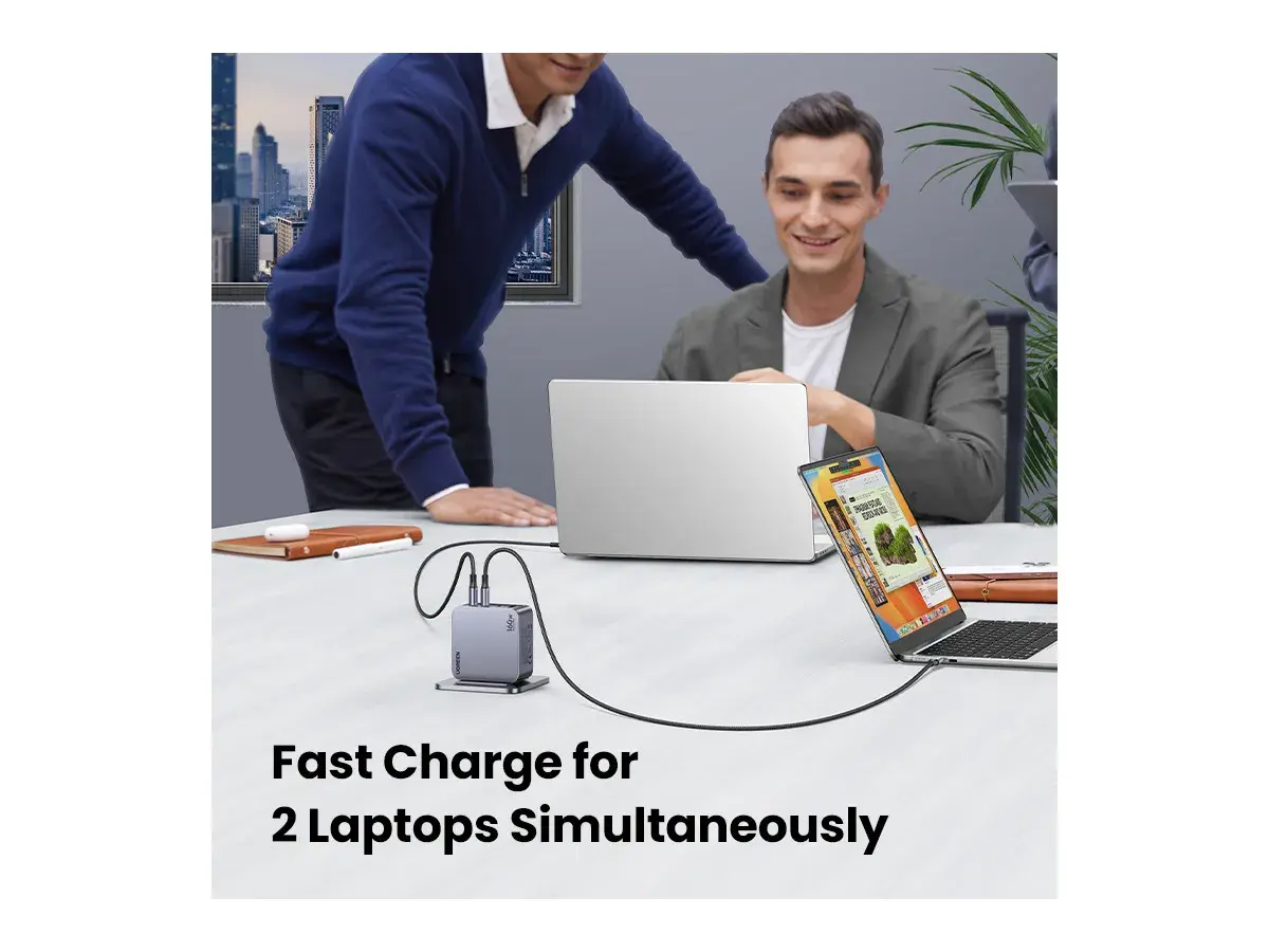 UGREEN Nexode Pro 160W GaN Charger 4-Port Desktop Station 3 USB-C 1 USB-A with Cable MacBook Pro iPhone 15 iPad 25877 - Image 6