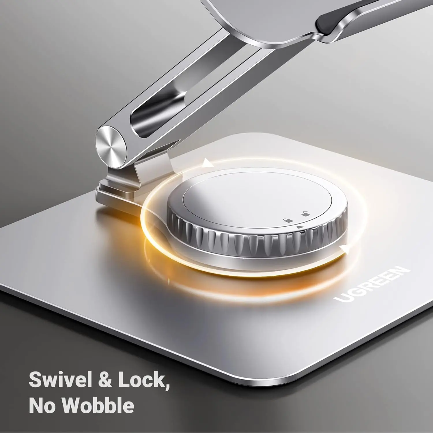 UGREEN 17.3-Inch Swivel Foldable Laptop Stand – Adjustable Height, 360° Rotating Aluminum Desk Stand for MacBook, HP, Dell, Lenovo & All Laptops (90849) - Image 3