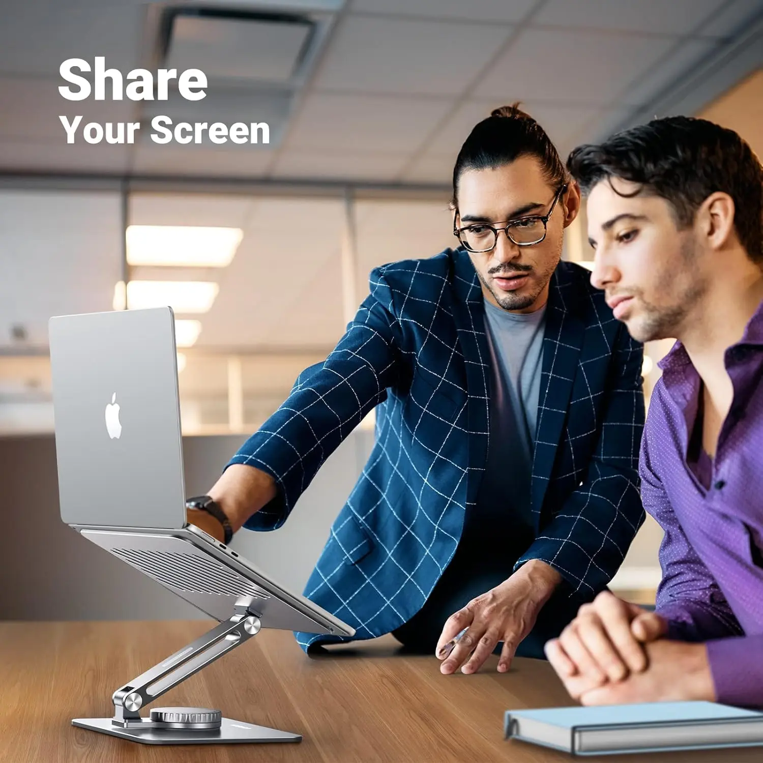 UGREEN 17.3-Inch Swivel Foldable Laptop Stand – Adjustable Height, 360° Rotating Aluminum Desk Stand for MacBook, HP, Dell, Lenovo & All Laptops (90849) - Image 4