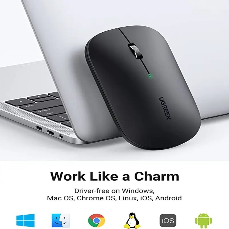 UGREEN 2.4G Silent Wireless Bluetooth 5.0 Optical Mouse USB Receiver 4000 DPI PC Laptop Chromebook MacBook Starry (90531) - Image 7