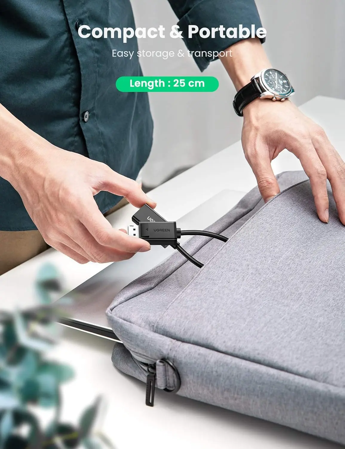 UGREEN 25cm DisplayPort to HDMI Converter Cable 4K 60Hz Video Adapter Computer Monitor Projector HDTV Display 70694 - Image 5