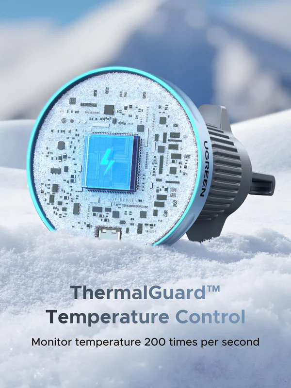 UGREEN 25W MagFlow Magnetic Wireless Car Charger (55967) – Qi2 & MagSafe Compatible Fast Charging Vent Mount - Image 3