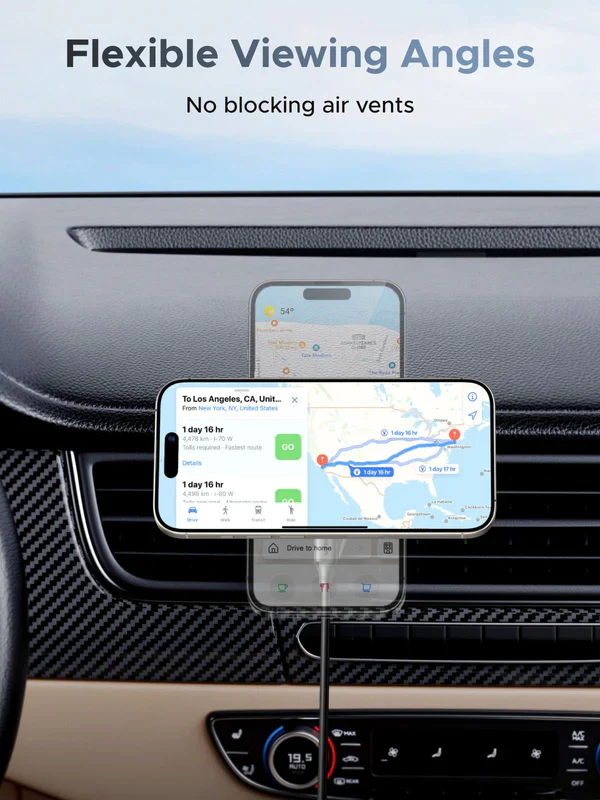 UGREEN 25W MagFlow Magnetic Wireless Car Charger (55967) – Qi2 & MagSafe Compatible Fast Charging Vent Mount - Image 7