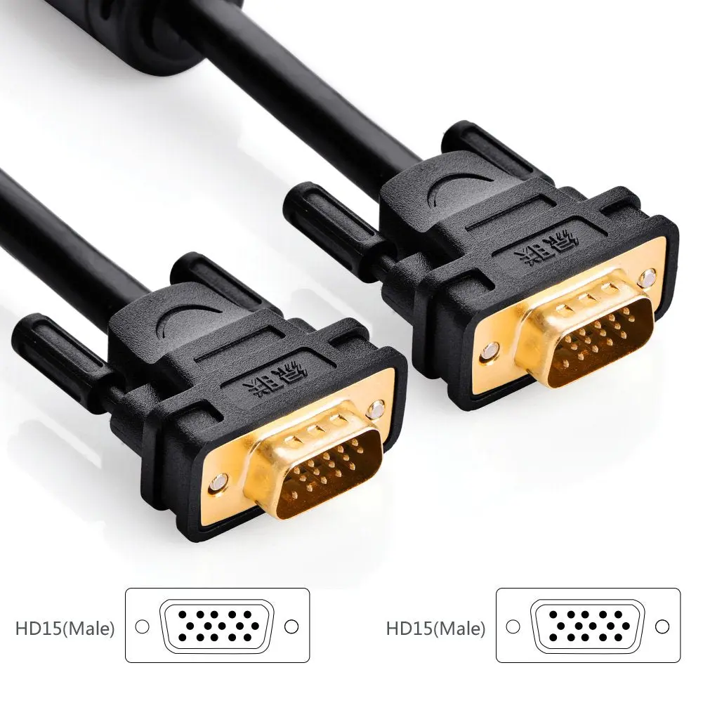 UGREEN 2M VGA Male to Male Cable SVGA HD15 Gold Plated Ferrite Cores Monitor Cable Projector HDTV Display Video 11646 - Image 5