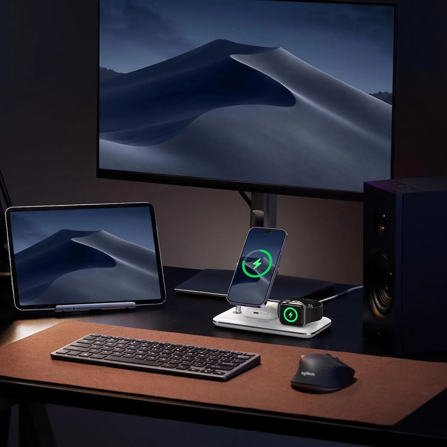 UGREEN 3-in-1 MagSafe Wireless Charging Station 25W Fast Magnetic Charger iPhone 15/14/13/12 AirPods Apple Watch Foldable White 90326 - Image 11