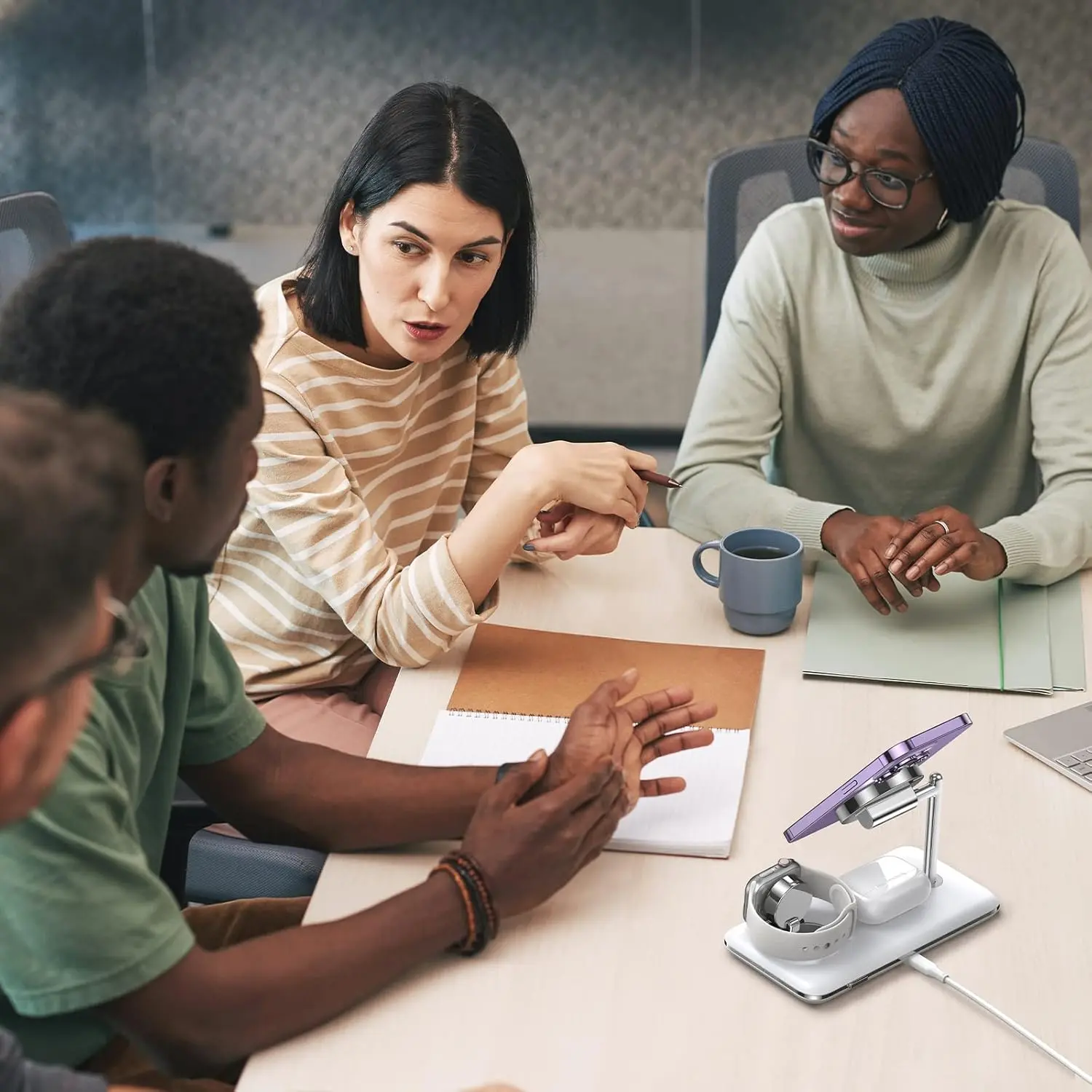 UGREEN 3-in-1 MagSafe Wireless Charging Station 25W Fast Magnetic Charger iPhone 15/14/13/12 AirPods Apple Watch Foldable White 90326 - Image 8