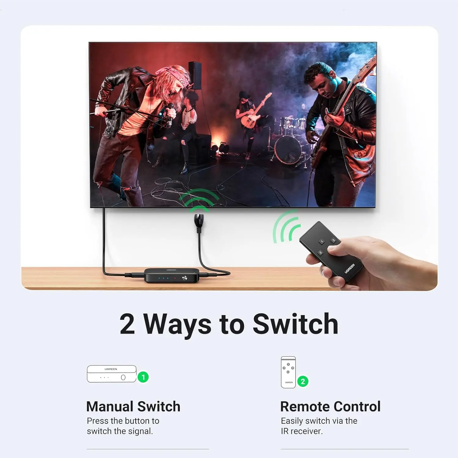UGREEN 3 In 1 Out HDMI Switch Splitter IR Remote 4K@30Hz 3D 1080P Nintendo Switch PS4 Xbox One Apple TV Fire Stick Blu-Ray 80125 - Image 7
