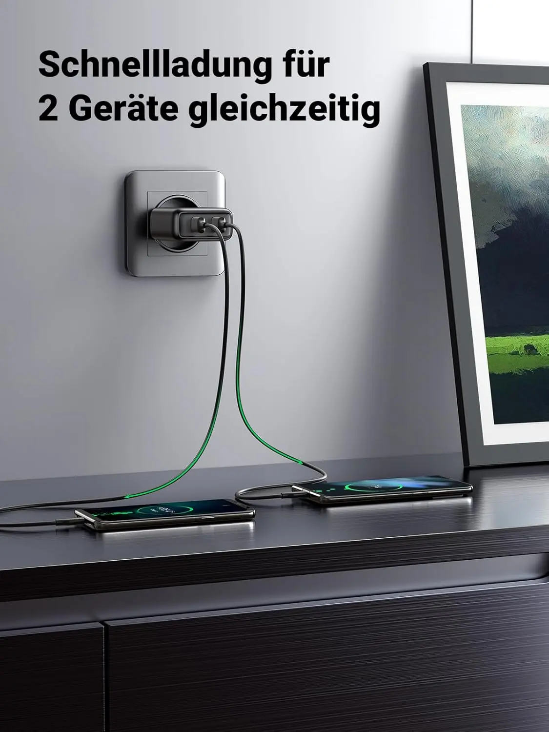 UGREEN 36W 2-Port USB Charger QC 3.0 Fast Charging Galaxy S10 S9 S8 A51 A50 Sony Xperia Redmi Note8 Huawei P30 (10216) - Image 6