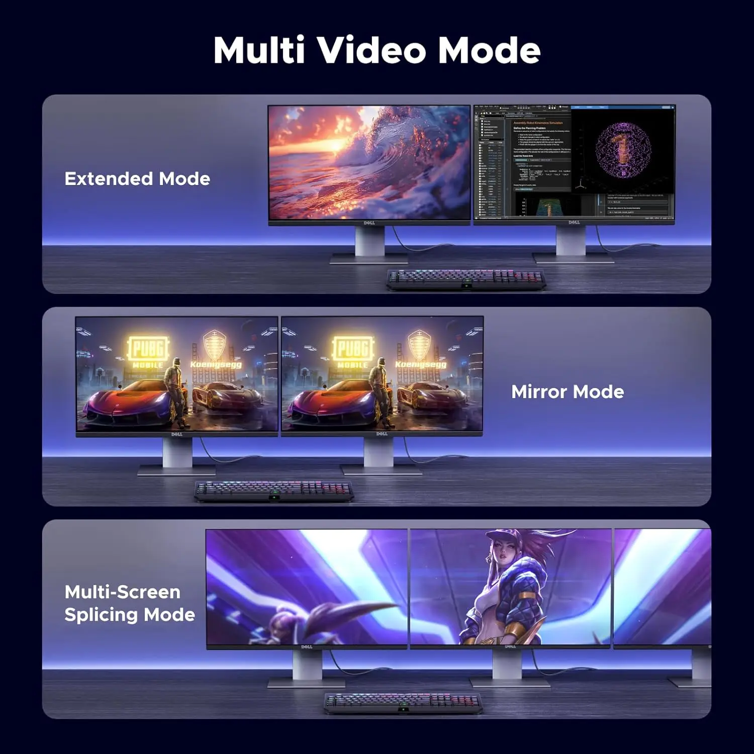 UGREEN 3M DisplayPort 1.4 Cable Nylon Braided 8K@60Hz 4K@144Hz 1080P@240Hz 32.4Gbps HDR Gaming Monitor Laptop PC TV 80393 - Image 5