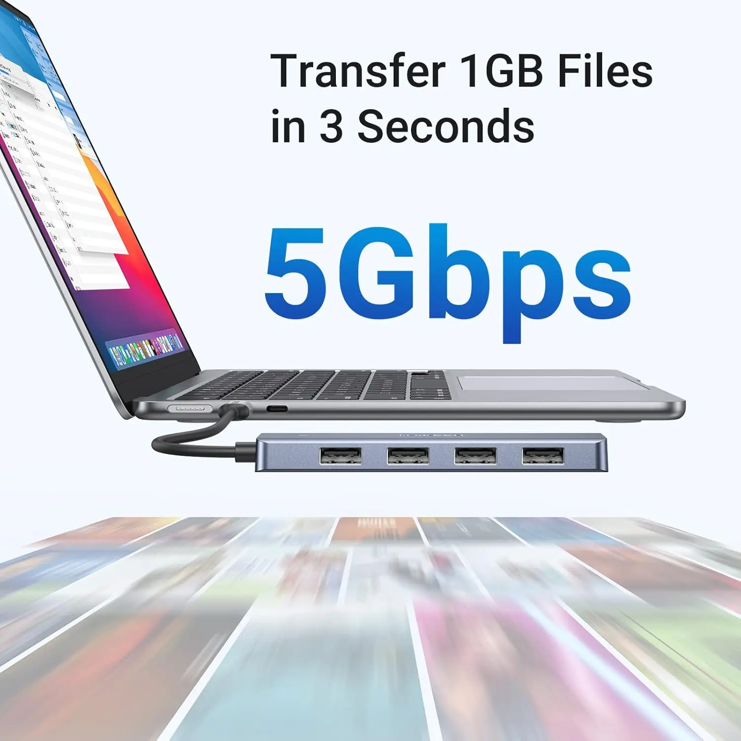 UGREEN 4-Port USB Type C Hub to USB 3.0 Adapter Micro USB Power MacBook Pro iMac Samsung Galaxy Note Dell XPS (70336) - Image 8