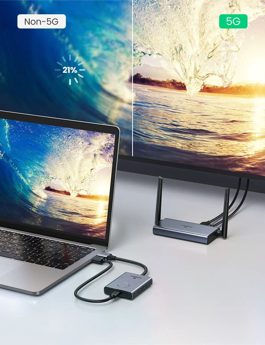 UGREEN 50M Wireless HDMI VGA Extender Transmitter Receiver 1080P 60Hz 5GHz Long Range Display Adapter Kit 50633A - Image 11