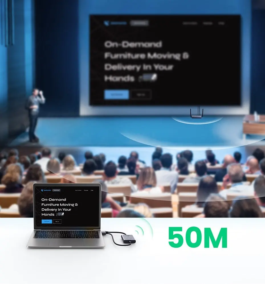 UGREEN 50M Wireless HDMI VGA Extender Transmitter Receiver 1080P 60Hz 5GHz Long Range Display Adapter Kit 50633A - Image 7