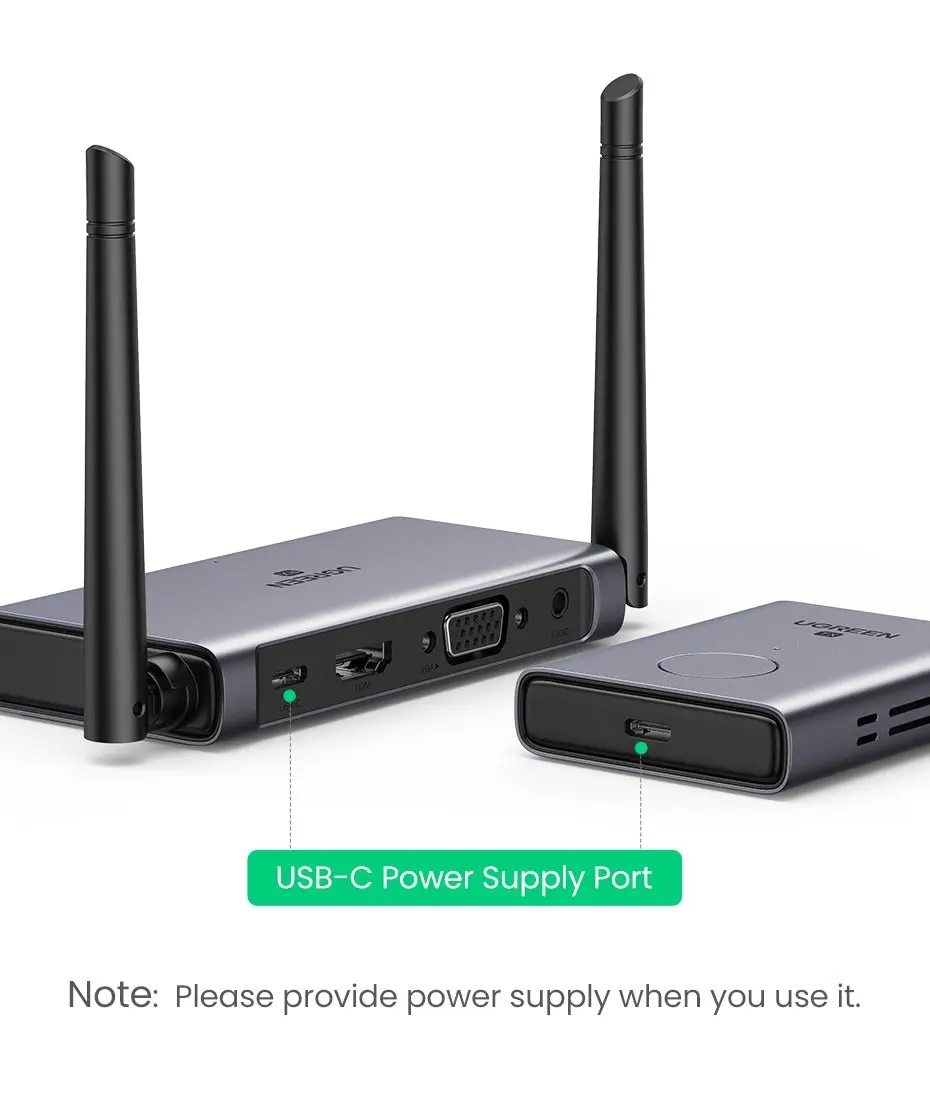 UGREEN 50M Wireless HDMI VGA Extender Transmitter Receiver 1080P 60Hz 5GHz Long Range Display Adapter Kit 50633A - Image 8