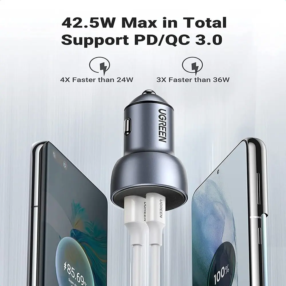 UGREEN 52.5W USB C Car Charger PD 30W QC 18W Fast Car Charging iPhone 14 13 12 iPad Galaxy S23 S22 S21 Pixel 7 6 (60980) - Image 6