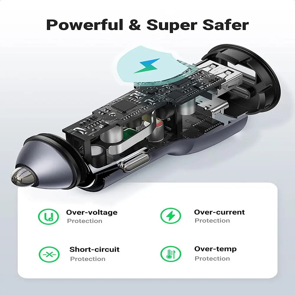 UGREEN 52.5W USB C Car Charger PD 30W QC 18W Fast Car Charging iPhone 14 13 12 iPad Galaxy S23 S22 S21 Pixel 7 6 (60980) - Image 7