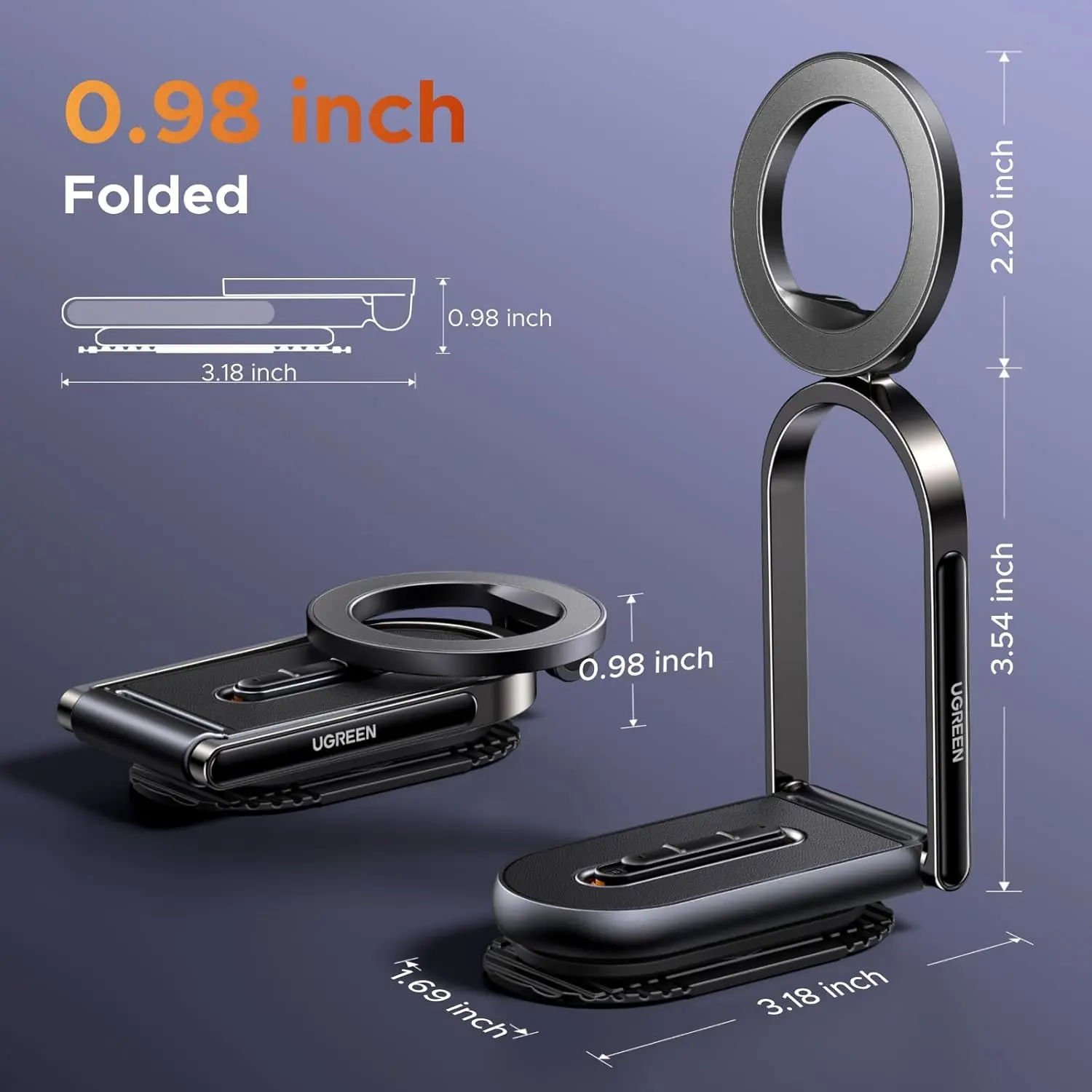 UGREEN MagSafe Car Mount Dashboard 360° Rotation Magnetic Phone Holder iPhone 16 15 14 13 12 MagSafe Case Strongest (65186) - Image 6