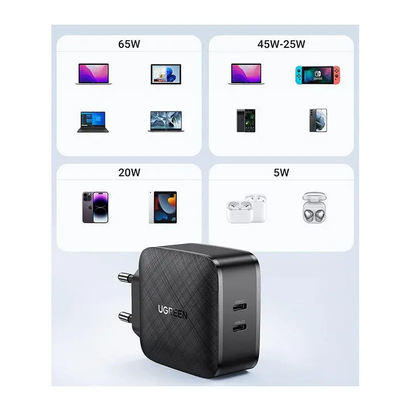 UGREEN 66W 2-Port USB C PD Charger PPS 20W MacBook Pro Air iPad Pro iPhone 13 12 Pro Dell XPS Surface Galaxy S21 (70867/EU) - Image 6