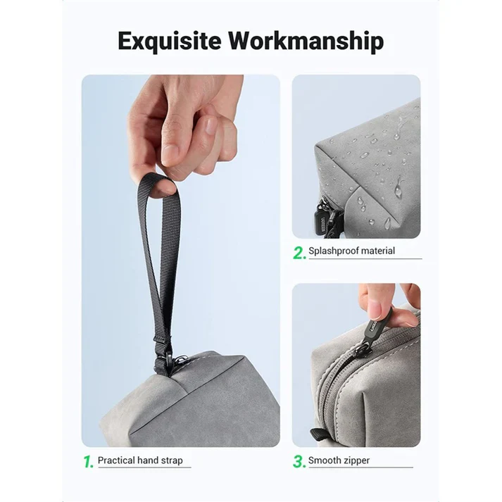 UGREEN Electronics Accessories Storage Bag with Lanyard (Gray)(80520) - Image 5