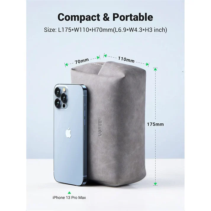 UGREEN Electronics Accessories Storage Bag with Lanyard (Gray)(80520) - Image 8