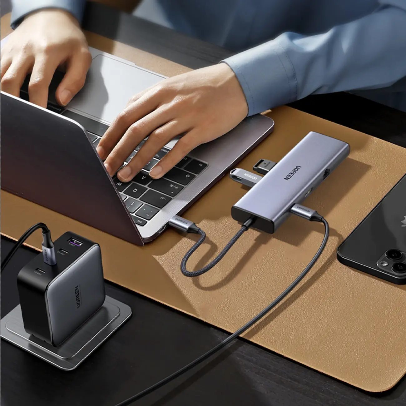 UGREEN 9-in-1 USB-C Docking Station 4K HDMI 100W PD 5Gbps USB 3.0 SD/TF Gigabit Ethernet Audio MacBook Windows Chromebook 15600 - Image 8