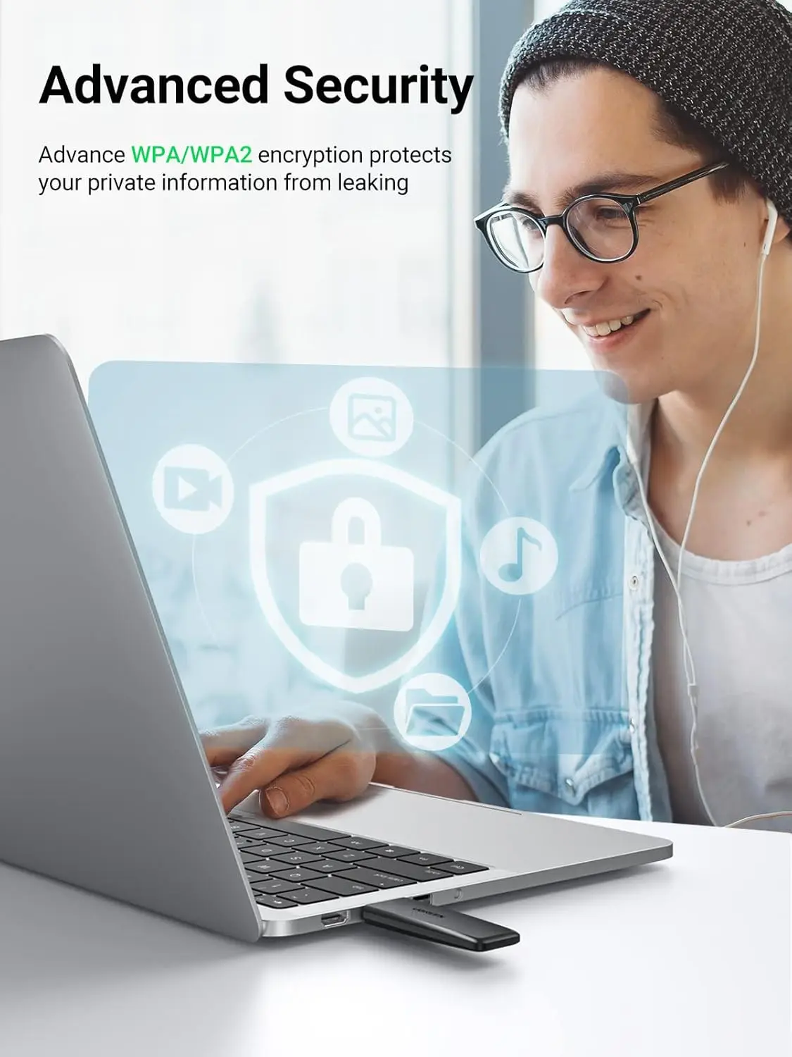 UGREEN AC1300 Dual Band WiFi Adapter USB 3.0 Wireless Network Dongle 5GHz 2.4GHz Desktop PC Laptop Windows Mac 50340 - Image 3