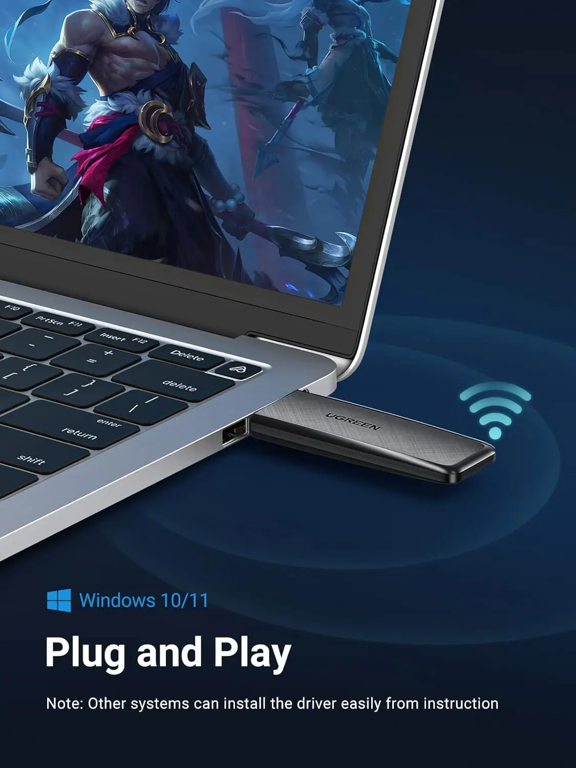 UGREEN AC1300 Dual Band WiFi Adapter USB 3.0 Wireless Network Dongle 5GHz 2.4GHz Desktop PC Laptop Windows Mac 50340 - Image 5