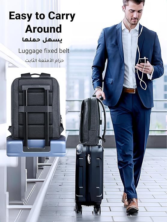 UGREEN B02 Laptop Backpack for 15.6″ | Durable Travel & Office Backpack – Water-Resistant 600D Oxford, Shock-Absorb Protection & Organized Compartments (90798) - Image 5