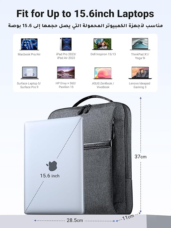 UGREEN B02 Laptop Backpack for 15.6″ | Durable Travel & Office Backpack – Water-Resistant 600D Oxford, Shock-Absorb Protection & Organized Compartments (90798) - Image 8