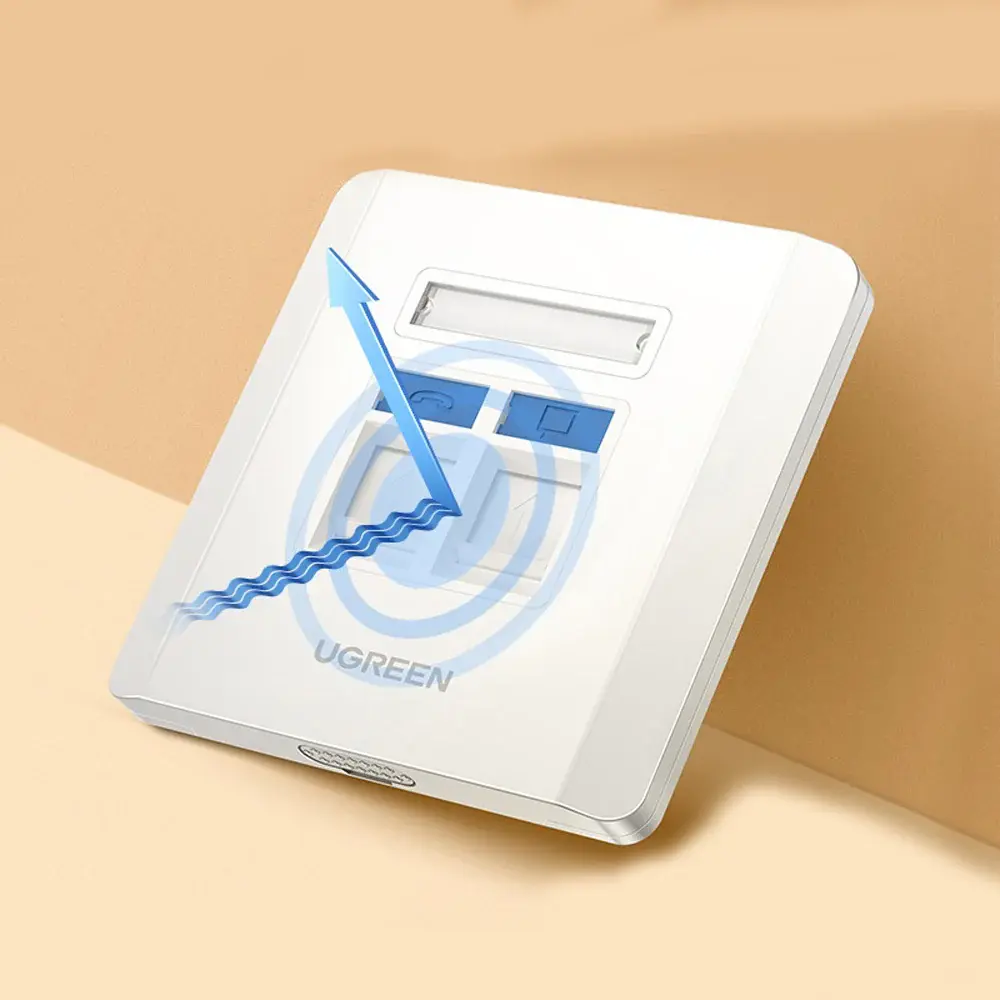 UGREEN Dual Port Wall Plate 2-Port Keystone Faceplate Standard RJ45 Cat6 Cat5e Ethernet Audio Video HDMI Jack Home (80182) - Image 4