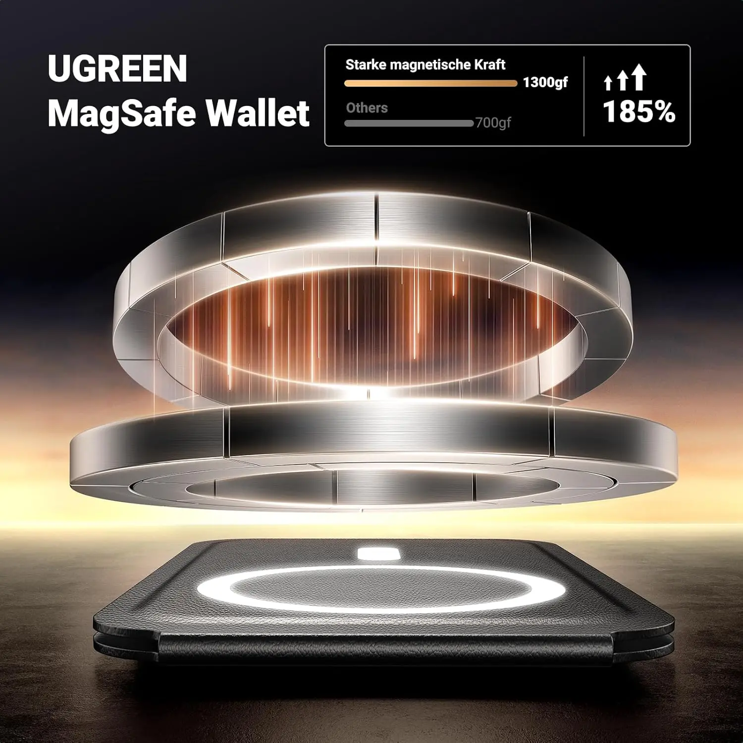 UGREEN Magnetic Phone Card Holder Leather Wallet Stand iPhone 15 14 13 12 Series Minimalist Not Mini Compatible Black (45165) - Image 6