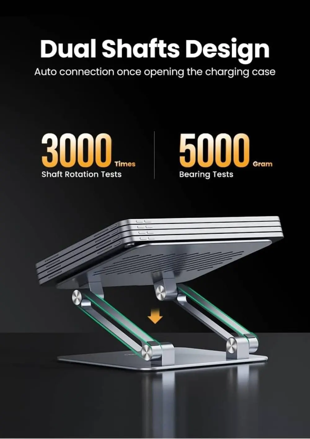 UGREEN Foldable Adjustable Aluminum Laptop Stand Portable Ergonomic Notebook Riser MacBook Dell HP Lenovo ASUS 15.6" (40291) - Image 6