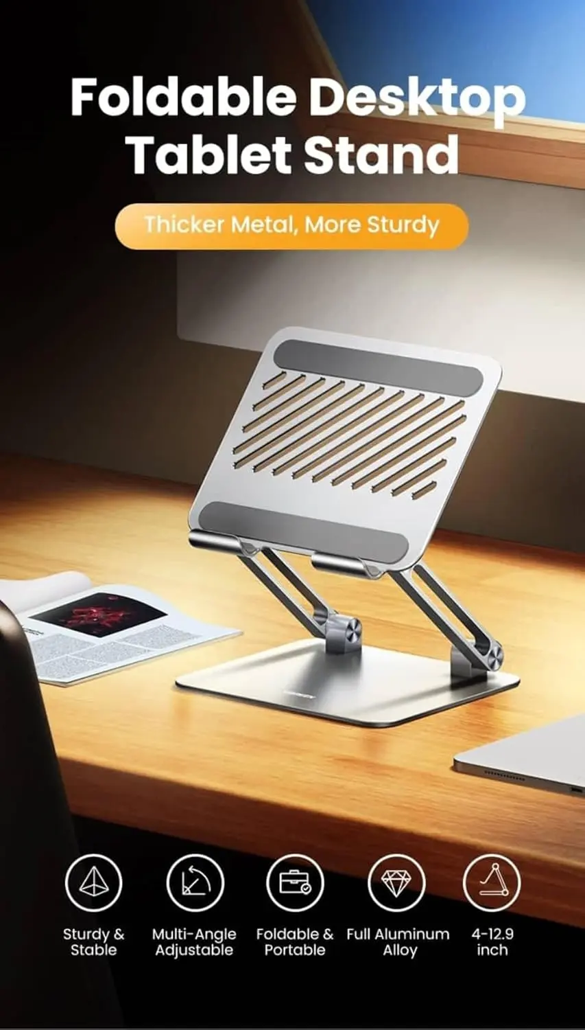 UGREEN Foldable Adjustable Aluminum Laptop Stand Portable Ergonomic Notebook Riser MacBook Dell HP Lenovo ASUS 15.6" (40291) - Image 7