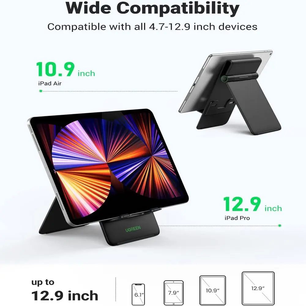 UGREEN Height Adjustable Foldable Desk Tablet Stand iPad Pro Mini Air iPhone 14 13 Pro Max Galaxy Tab S7 S6 Switch (20439) - Image 6