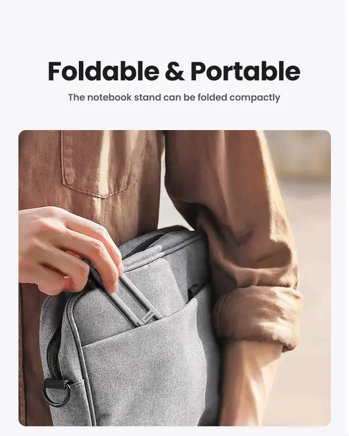 UGREEN Adjustable Clip-On Laptop Stand MacBook PC 11-17" Foldable Aluminum Holder Ergonomic Angle Space-Saving (45415) - Image 10