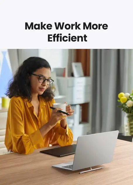 UGREEN Adjustable Clip-On Laptop Stand MacBook PC 11-17" Foldable Aluminum Holder Ergonomic Angle Space-Saving (45415) - Image 12