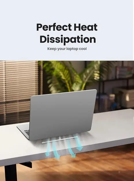 UGREEN Adjustable Clip-On Laptop Stand MacBook PC 11-17" Foldable Aluminum Holder Ergonomic Angle Space-Saving (45415) - Image 13