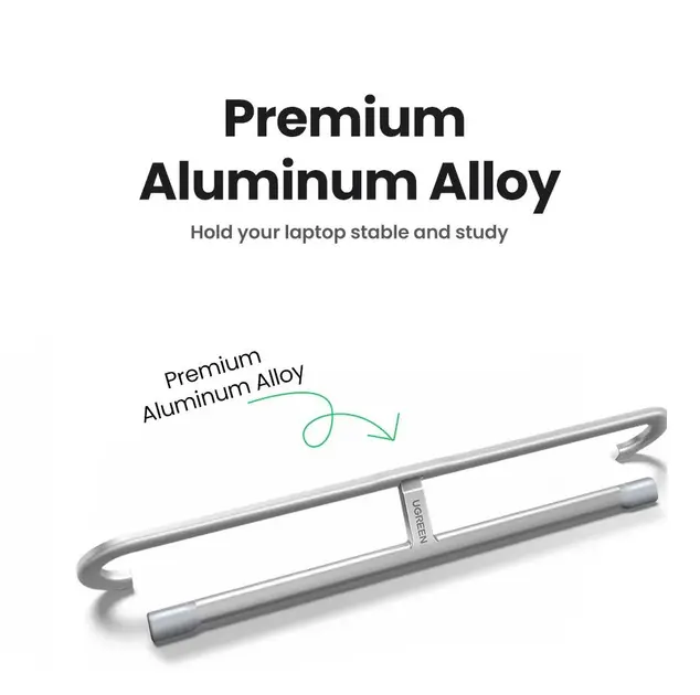 UGREEN Adjustable Clip-On Laptop Stand MacBook PC 11-17" Foldable Aluminum Holder Ergonomic Angle Space-Saving (45415) - Image 6