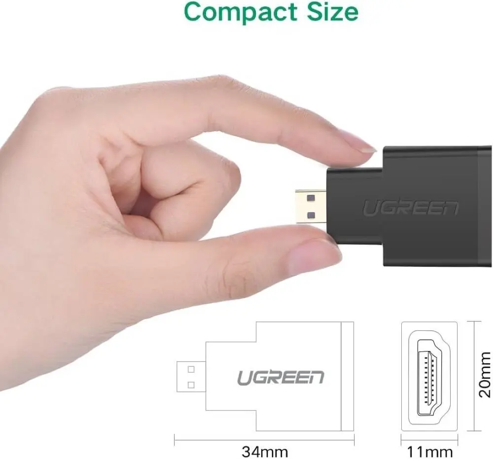 UGREEN Micro HDMI to HDMI Adapter Male to Female Converter Camera Tablet Graphics Card HDTV Projector Video 20106 - Image 6