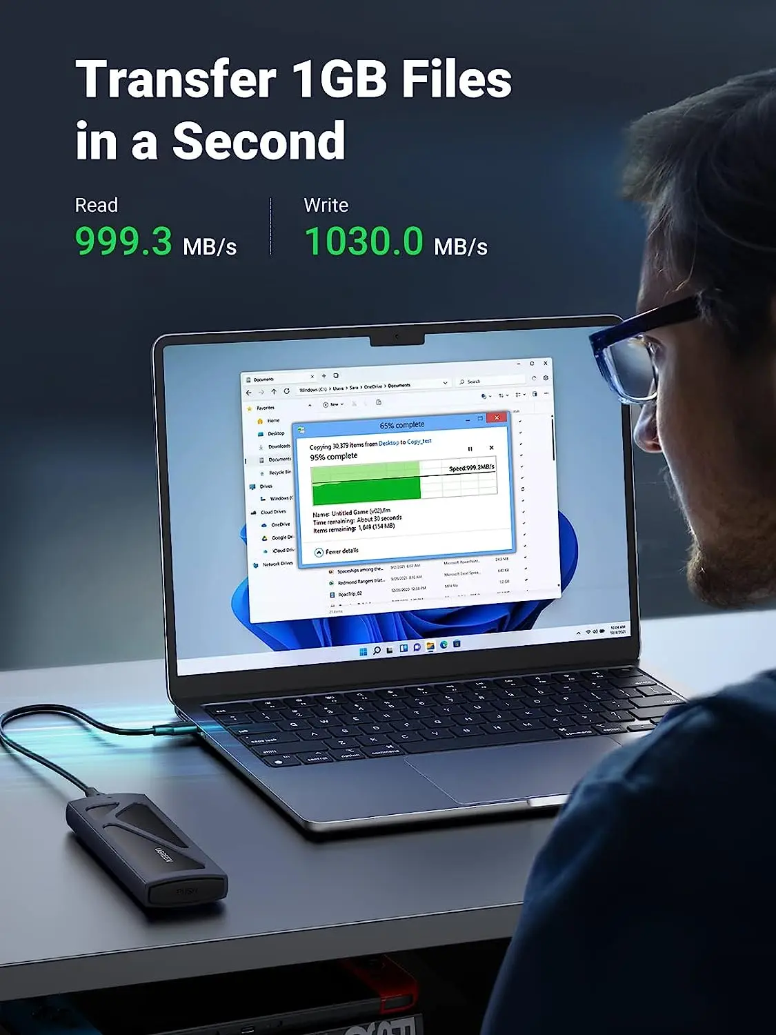 UGREEN NVMe M.2 SSD Enclosure USB 3.2 Gen 2 10Gbps High Speed Aluminum Portable M.2 to USB-C 2230 2242 2260 2280 15512 - Image 7