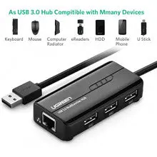 UGREEN USB Ethernet Adapter 100Mbps RJ45 Network 3-Port USB 2.0 Hub Laptop MacBook Windows Linux Switch Wired Internet 20264 - Image 7