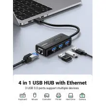 UGREEN USB Ethernet Adapter Gigabit 1000Mbps RJ45 Network 3-Port USB 3.0 Hub Laptop PC MacBook Windows Linux Wired Internet 20265 - Image 4