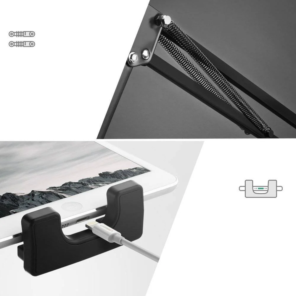 UGREEN Universal Tablet & Phone Holder 360° Rotating with Folding Long Arm – Adjustable 180° Arms, Desk & Bed Clamp (Fits 4"–12.9") (50394) - Image 12