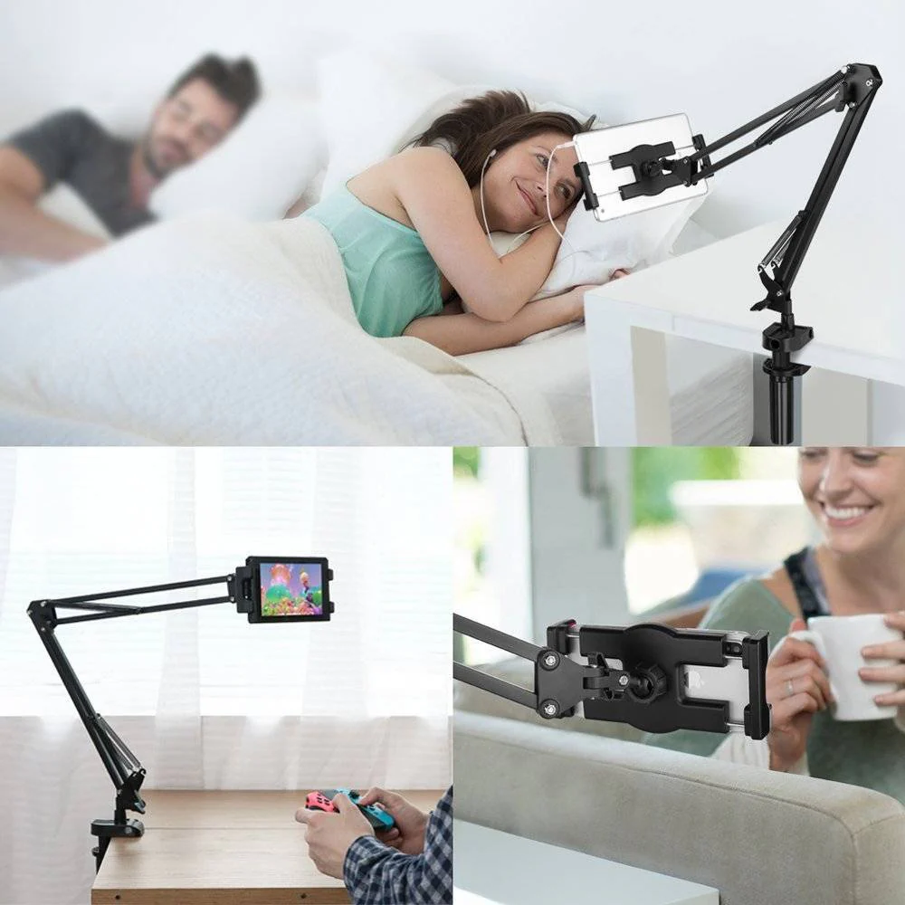 UGREEN Universal Tablet & Phone Holder 360° Rotating with Folding Long Arm – Adjustable 180° Arms, Desk & Bed Clamp (Fits 4"–12.9") (50394) - Image 6