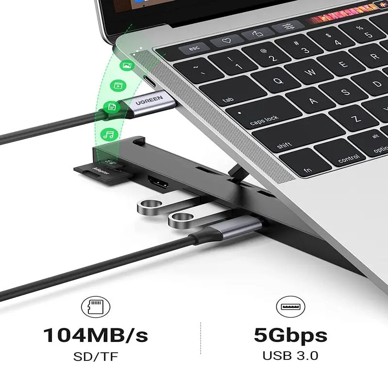UGREEN USB C Laptop Docking Station 4 Level Adjustable Foldable Portable Desktop Stand Ergonomic Laptop Riser (80551) - Image 3
