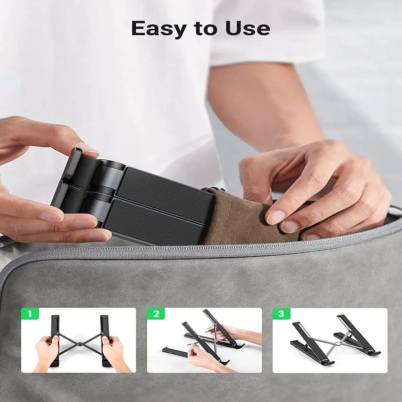 UGREEN USB C Laptop Docking Station 4 Level Adjustable Foldable Portable Desktop Stand Ergonomic Laptop Riser (80551) - Image 4