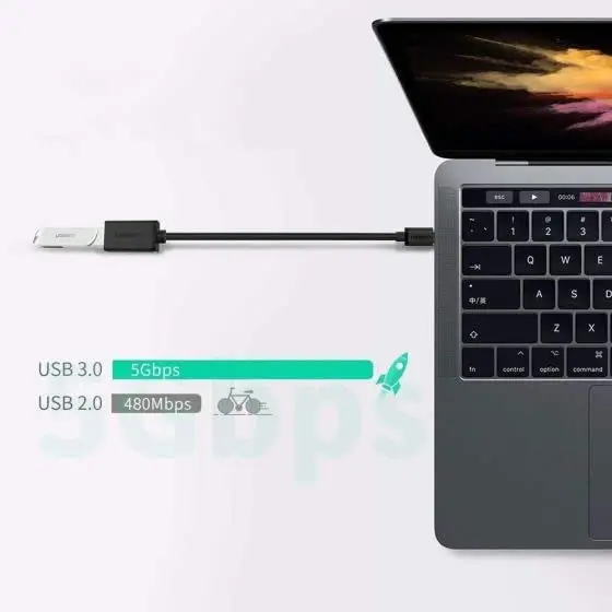 UGREEN USB C Male to USB 3.0 A Female Adapter Type C OTG Cable MacBook Pro Samsung Galaxy S10 S9 Note 9 Google Pixel (30701) - Image 5