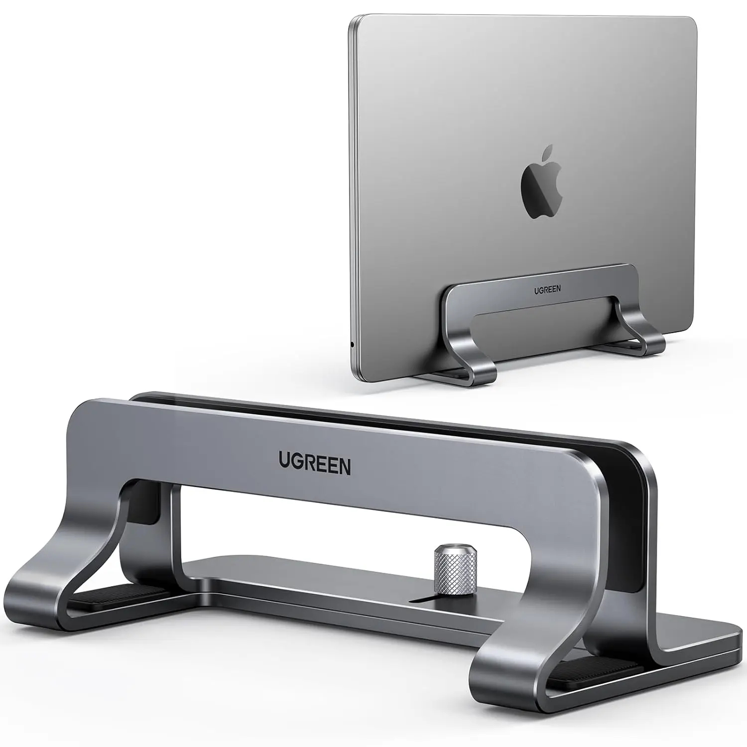 UGREEN Vertical Laptop Stand Holder Adjustable Aluminum Dock MacBook Surface Chromebook 15.6 Inch Desktop Space Saver (20471) - Image 5